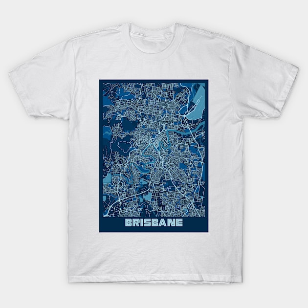 Brisbane - Australia Peace City Map T-Shirt by tienstencil